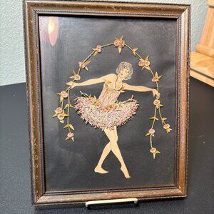 Art Deco 1920's Ballerina with Textile & Floral Tutu. Unique